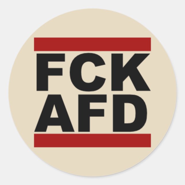 "Fck AFd", autocollant rond (Devant)