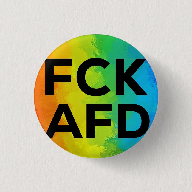 FCK AFD Cutout Regenbogen schwarz Button (Vorderseite)