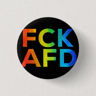 FCK AFD Regenbogen auf Schwarz Button