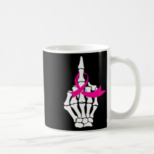 Fck Breast Cancer Middle Finger Pink Ribbon Awaren Kaffeetasse