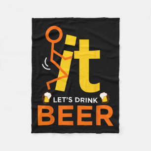 Fck it Let's Drink Bier - Funny Rude Drinking Fleecedecke
