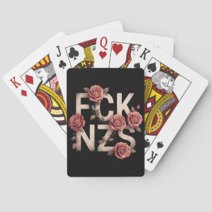 FCK NZS Blumen gegen Rechts Keine Nazis Lgbtq+  Spielkarten