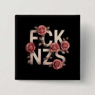 FCK NZS Flowerig Gegen Rechts Keine Nazis Lgbtq+ Button