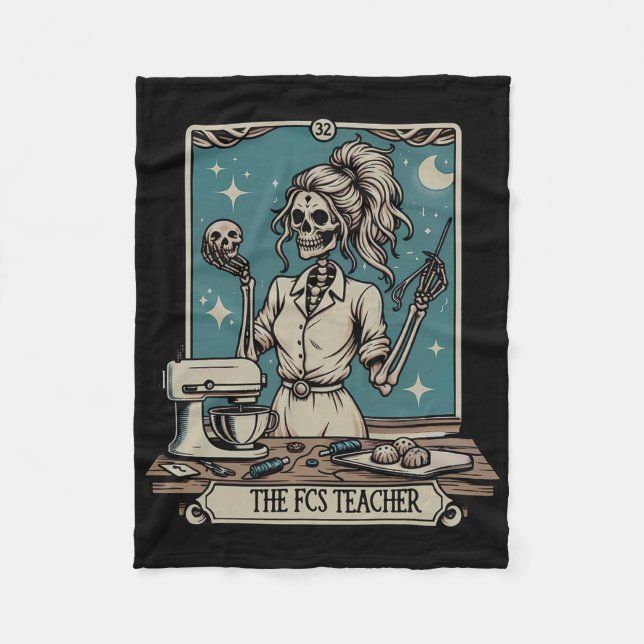 Fcs Teacher Skeleton Halloween Familie und Verbrau Fleecedecke (Vorderseite)