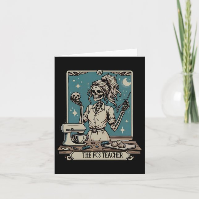Fcs Teacher Skeleton Halloween Familie und Verbrau Karte (Vorderseite)