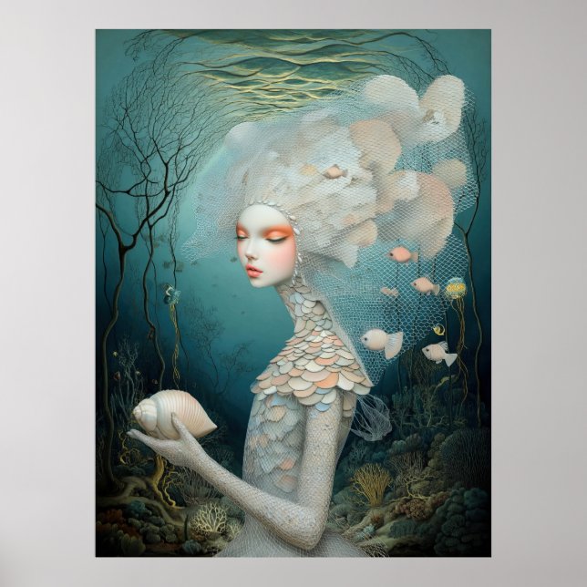 *~* FD2 2  Wassergöttin Fantasy Meer Nixe  Poster (Vorne)