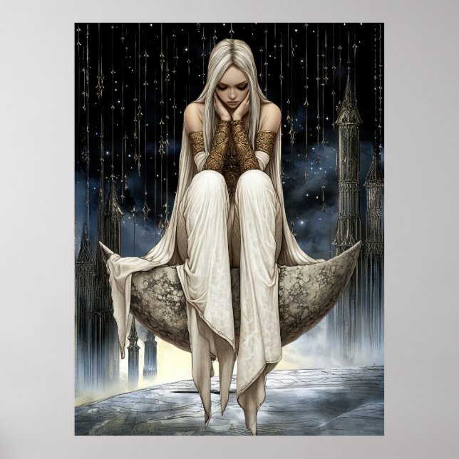 FD2 32 Enchanted Crescent Moon Goddess  Poster (Vorne)