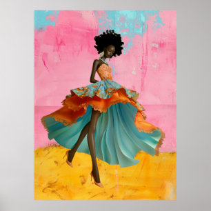 *~* FD2 39 Tropical GODESS Black Woman Vibrant Poster
