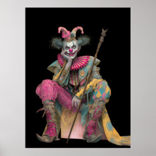 FD2 6 Zirkus Clown Kunst Vintage Retro Karneval Ku Poster