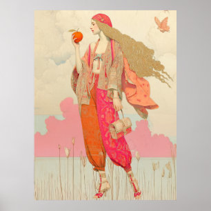 ^~* FD2 Boho Frau Apple Butterfly 10 Poster