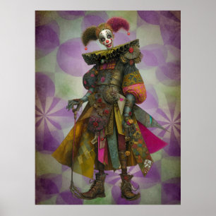 FD2 Circus Clown Art 10 Vintag Retro Karneval Kuns Poster