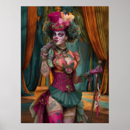 FD2 Circus Clown Art 12 Vintag Retro Karneval Kuns Poster