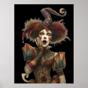 FD2 Circus Clown Art 15 Vintag Retro Karneval Poster