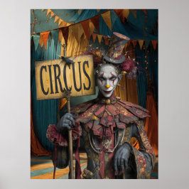 FD2 Circus Clown Art 25 Vintag Retro Karneval Poster