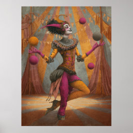 FD2 Circus Clown Art Vintag Retro Karneval 27 Poster