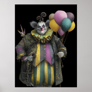 FD2 Circus Clown Art Vintag Retro Karneval 5 Poster