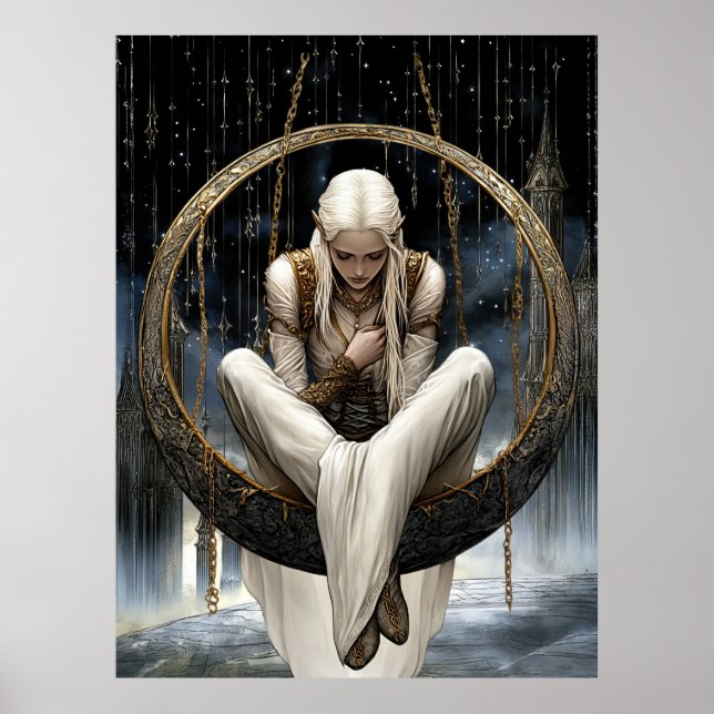 FD2 Enchanted Crescent Moon Goddess  19  Poster (Devant)