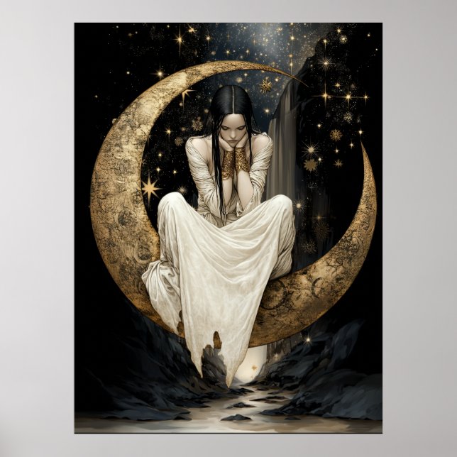 FD2 Enchanted Crescent Moon Goddess  25  Affiche (Devant)