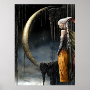 FD2 Enchanted Crescent Moon Goddess 30 Affiche