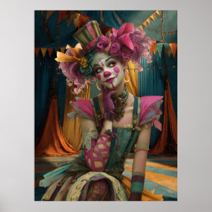 FD2 Zirkus Clown Kunst 13 Vintage Retro Karneval K Poster