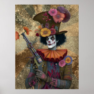  FD2 Zirkus Clown Kunst 21  Vintage Retro Karneval Poster
