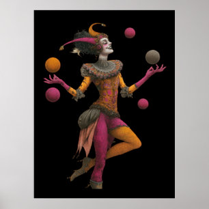FD2 Zirkus Clown Kunst 27 Vintage Retro Karneval Poster