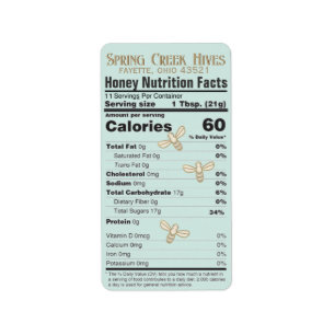 FDA-konformes Fact Honey Label mit Bienen Adressaufkleber