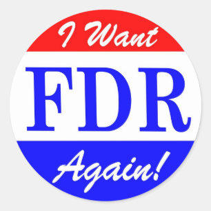 FDR - Amerikas bestster Präsident Tribute Runder Aufkleber