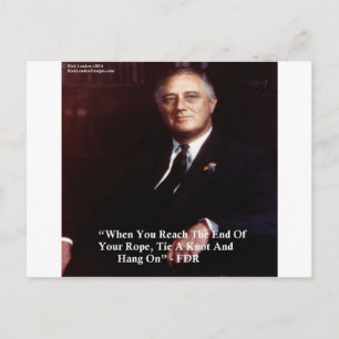 FDR & An dem Seil festhalten Zitat Postkarte