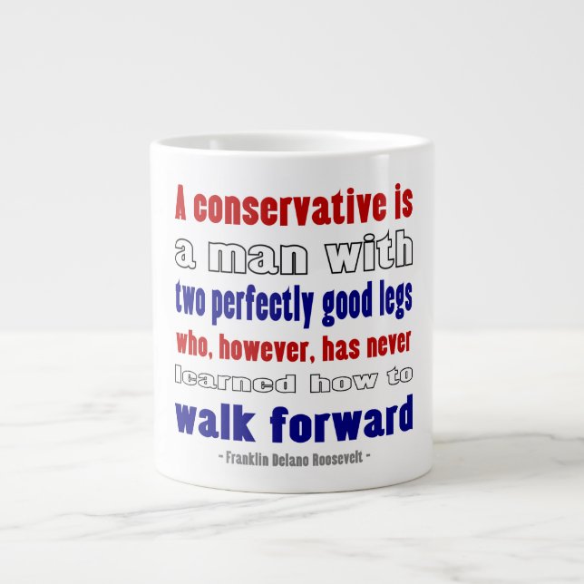 FDR definiert Konservative dunkel Jumbo-Tasse (Vorderseite)
