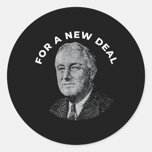 Fdr President Franklin Roosevelt New  Runder Aufkleber (Vorderseite)