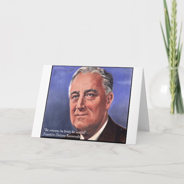 FDR (Roosevelt) "Be Brief" Bietergeschenke Karte (Vorderseite)