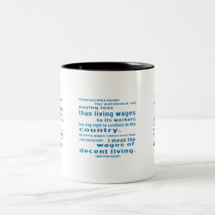 FDR über Löhne Zweifarbige Tasse