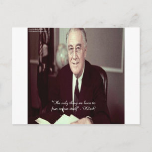 FDR und nichts zu fürchten Zitat Postkarte