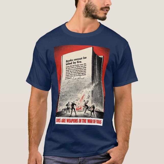 FDR-Zitat auf BuchBurning T-Shirt (Vorderseite)