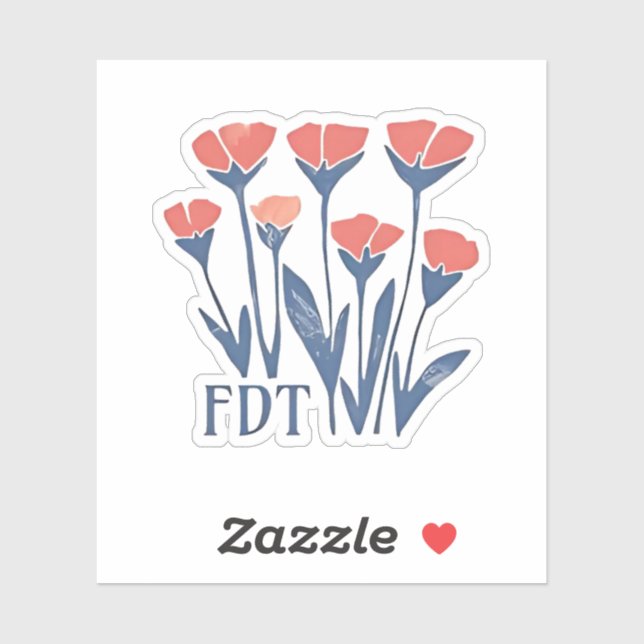 FDT Floral Wreath Subtle Feminine Boho Anti-Trump Aufkleber (Blatt)