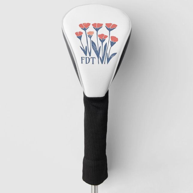 FDT Floral Wreath Subtle Feminine Boho Anti-Trump Golf Headcover (Vorderseite)