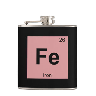 Fe - Eisen Chemie Periodensystem Symbol Element Flachmann