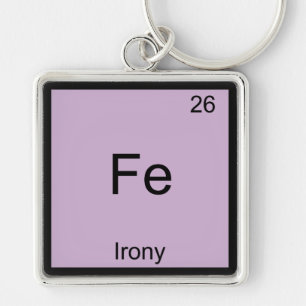 Fe - Ironie Lustiges Chemie-Element-Symbol T-Shirt Schlüsselanhänger