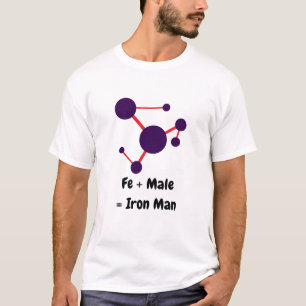 Fe + Männliche gleicht Eisen Mann Lila T-Shirt