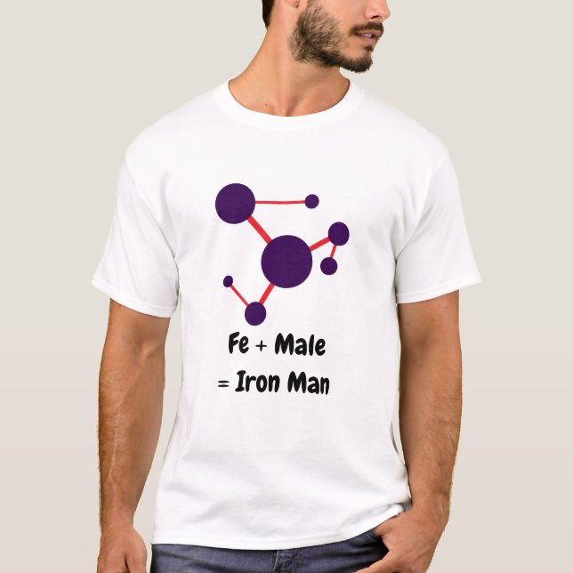 Fe + Männliche gleicht Eisen Mann Lila T-Shirt (Vorderseite)