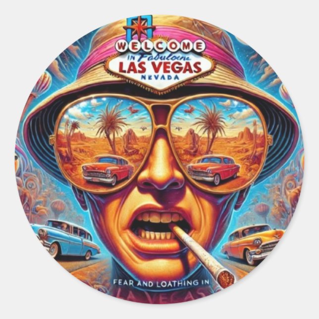 Fear and Loathing in Las Vegas Runder Aufkleber (Vorderseite)