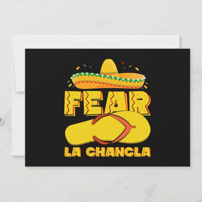 Fear La Chancla Funny Mexican Cinco De Mayo Einladung (Vorderseite)