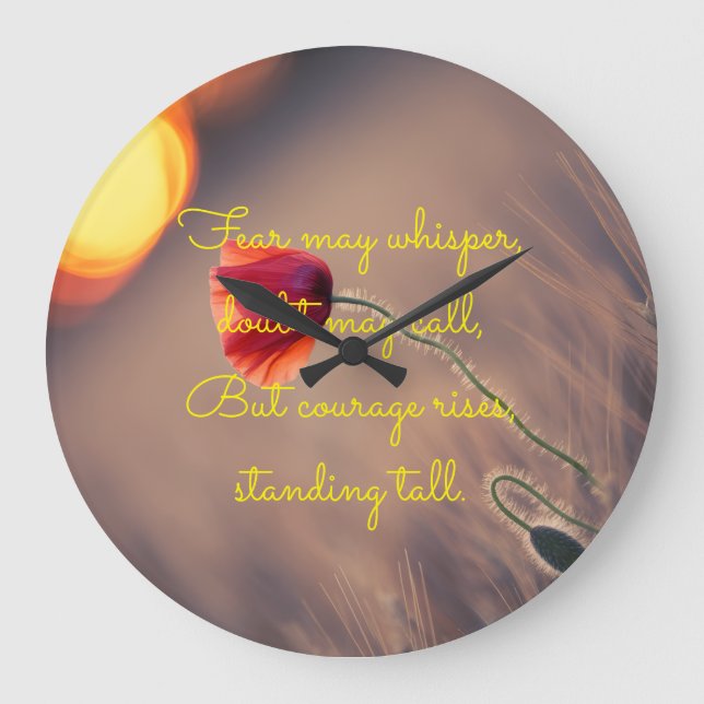 Fear Motivation Wall Clock Große Wanduhr (Vorderseite)