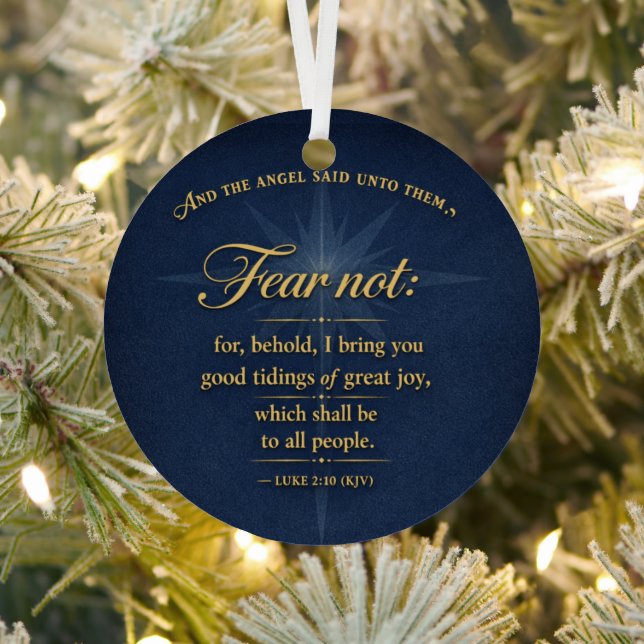 Fear Not Christmas 2026 Scripture Gold Typography Ornament Aus Metall (InSitu)