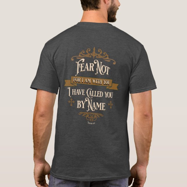 "Fear Not" Gold Cross Vintage Scripture T-Shirt (Rückseite)