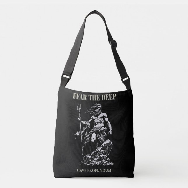 Fear the Deep – Poseidon Mythic  Tragetaschen Mit Langen Trägern (Vorderseite)