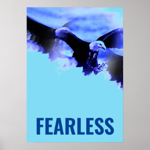 Fearless Bald Eagle Motivierend Courage Artwork Poster