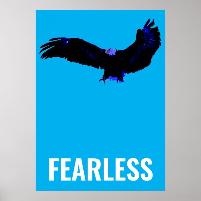 Fearless Bald Eagle Motivierend Courage Artwork Poster (Vorne)
