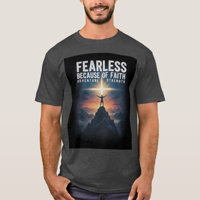  Fearless Because of Faith Christian Men’s T-Shirt (Devant)
